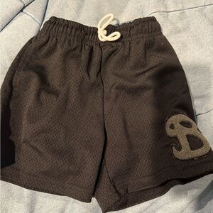 Kids Black Mesh Shorts with Logo